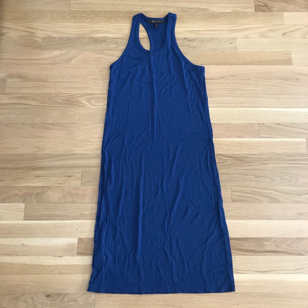 Dark, royal blue, tight BCBGMaxAzria maxi dress
